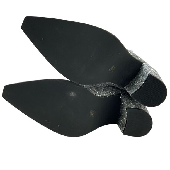 Dolls Kill Trickz N' Treatz Glitter Diva Deputy Cowboy Boots 9 Silver Cowgirl - Picture 12 of 15